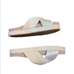 TOMS | NWOT | Paloma Slides Espadrilles | Size: 8 | Color: cream/silver
